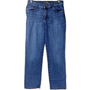 Lee Dark Wash Denim Jeans Relaxed Fit Straight Leg Jeans Mid Rise Size 8 Short